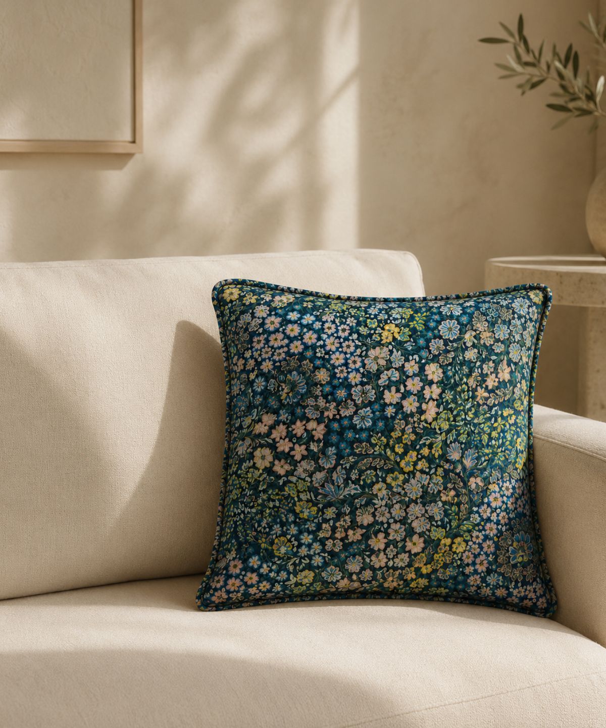 Millefiori 50x50 cm cushion styled in a refined interior